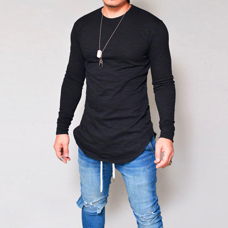 Round Neck Slim Solid Color T-shirt