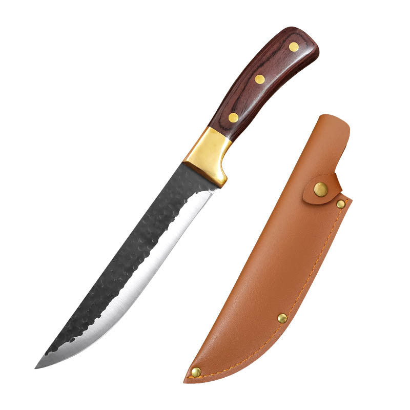 Copper Head Forged Boning Knife Hammer Pattern Slaughter