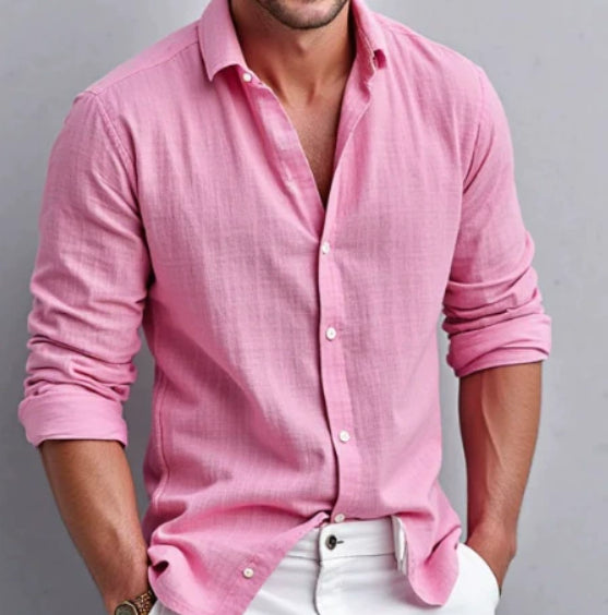 Men's Shirts Fashion Solid Color Simple Casual