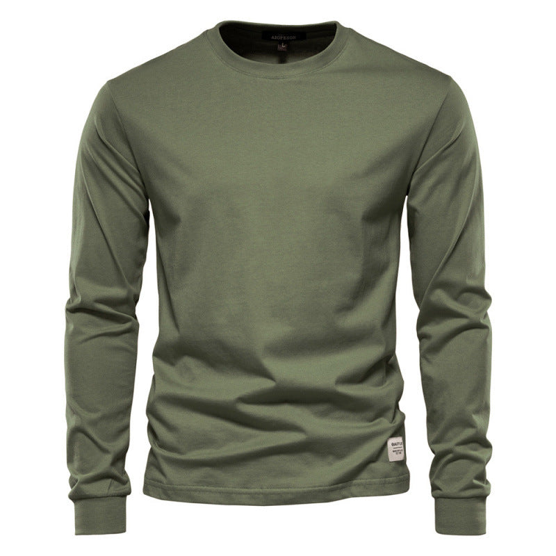 Men's Solid Color Long-sleeved Top High Street