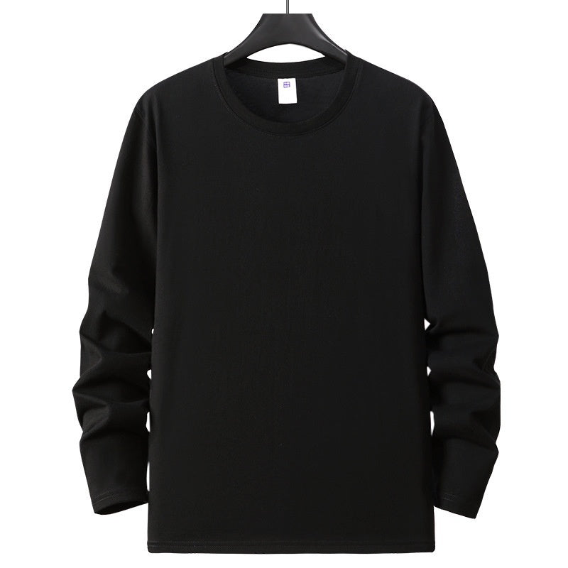 White Long Sleeve T Shirt Solid Color Cotton Base Layer