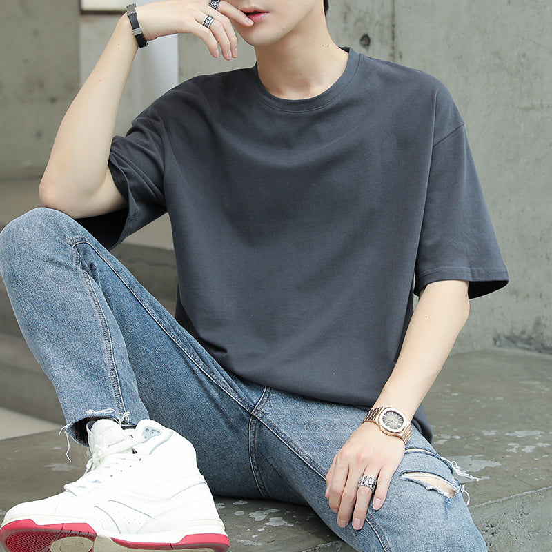 Men's Solid Color Short-sleeved T-shirt
