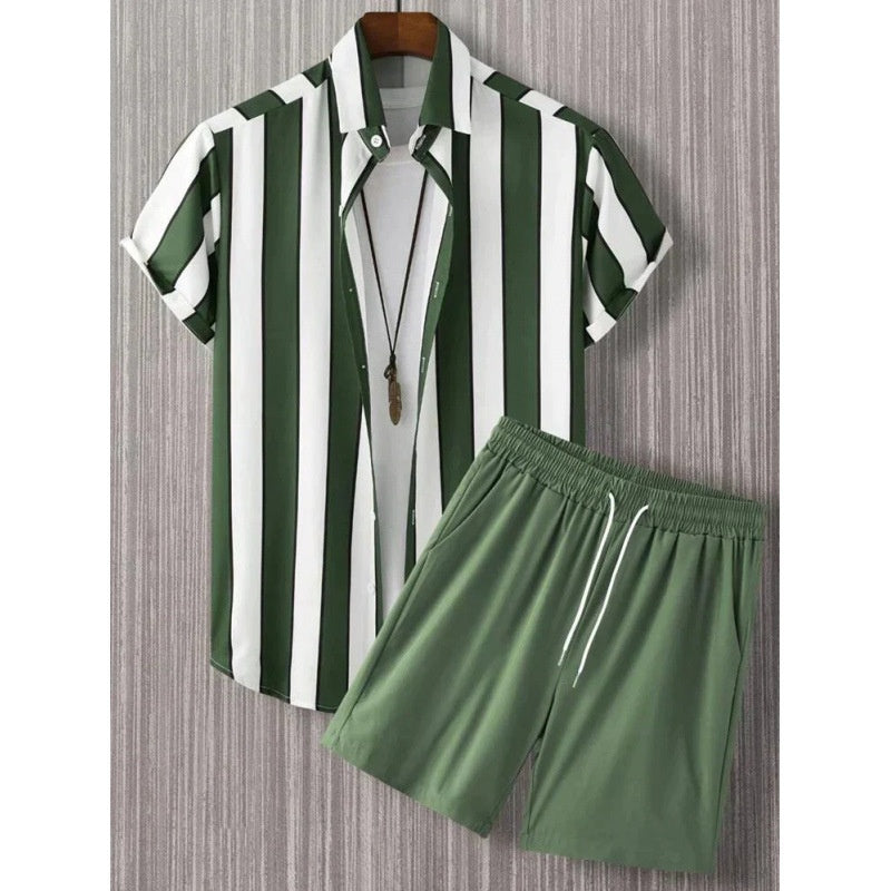 Popular Short Sleeve Hipster Beach Style Hawaii Suit