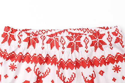 Printed Long-sleeved Casual Parent-child Suit
