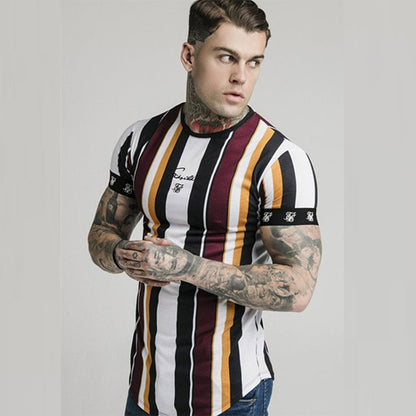 Running Sports Training Hip-hop Striped Casual T-shirt