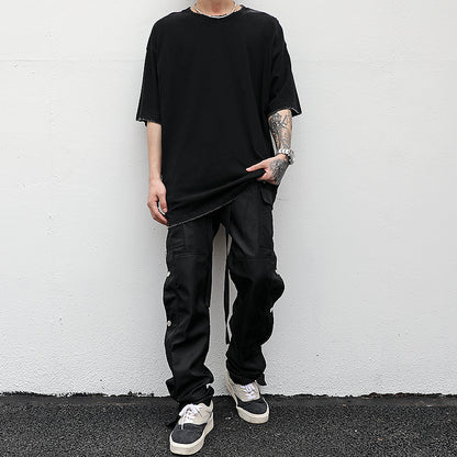 Men's Short-sleeved T-shirts With Heavy Washing And Worn Out