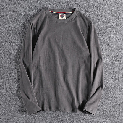 Solid-color Washed Pullover Base Shirt