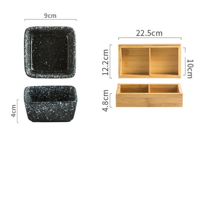 Japanese Square Ceramic Seasoning Dish Set