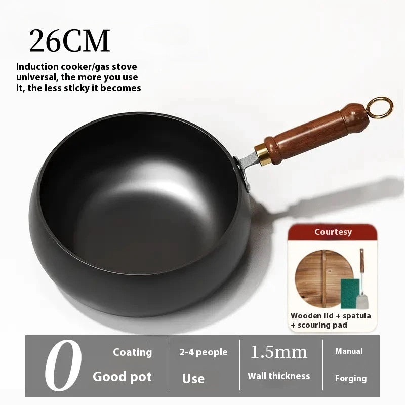 Household Hand-forged Uncoated Big Belly Pot