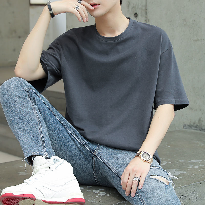 Men's Solid Color Short-sleeved T-shirt