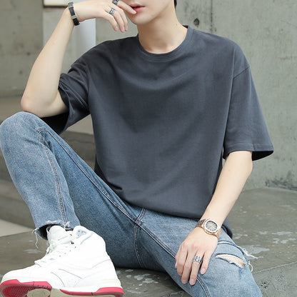 Men's Solid Color Short-sleeved T-shirt