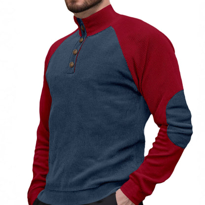 Spring Autumn Men's Outdoor Raglan Sleeve Casual Stand-up Collar Loose Long Sleeve