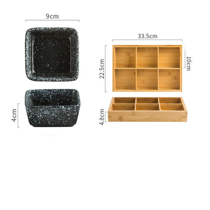 Japanese Square Ceramic Seasoning Dish Set