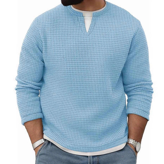 Mens FallWinter Two-Piece Crew-Neck Long-Sleeve Top
