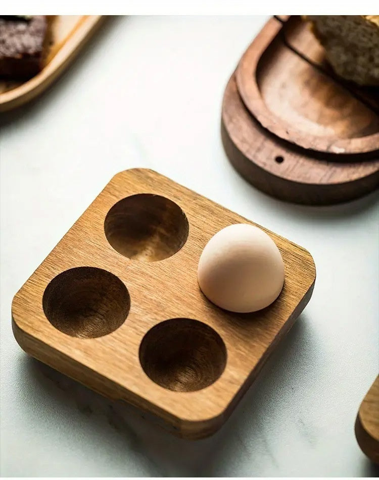 Acacia Solid Wood Simplicity Basic Japanese Egg Tray Shelf Refrigerator Kitchen