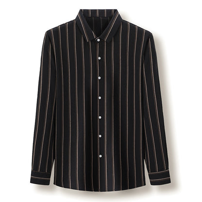Spring And Autumn Men's Long-sleeved Striped Shirt Light Business