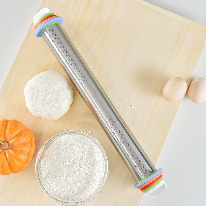 Stainless Steel Adjustable Thickness Kitchen Tools Rolling Pin