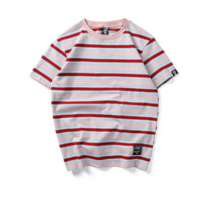 Contrast stripes short sleeve