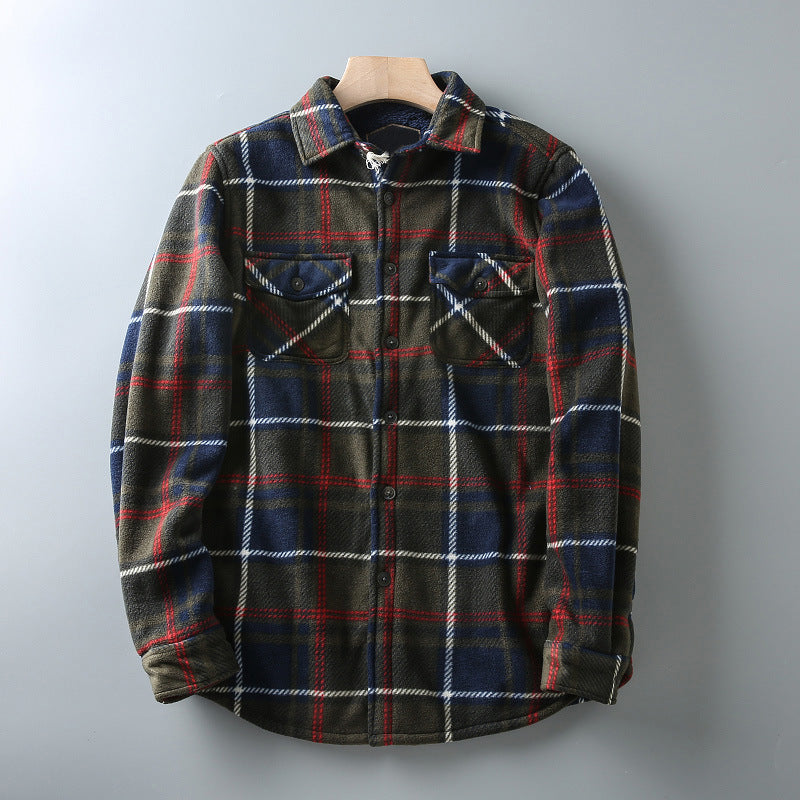 Men's Casual Plaid Long-Sleeved Shirt