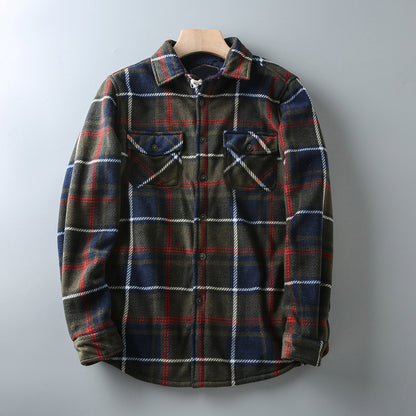 Men's Casual Plaid Long-Sleeved Shirt