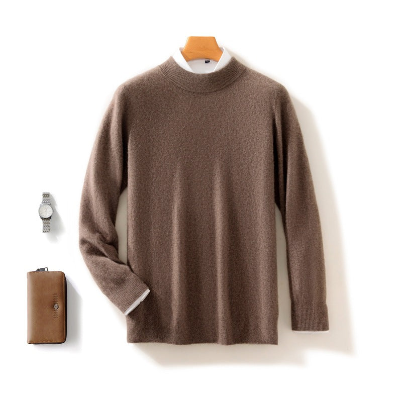 Thickened Half-height Sweater Solid Color Knitted Base Cardigan Warm Top