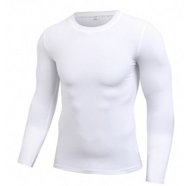 Solid Color Men's Long-sleeved Compression Shirt Sweat Wicking Fitness Running Training