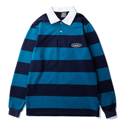 Couple shirt striped long sleeve polo shirt