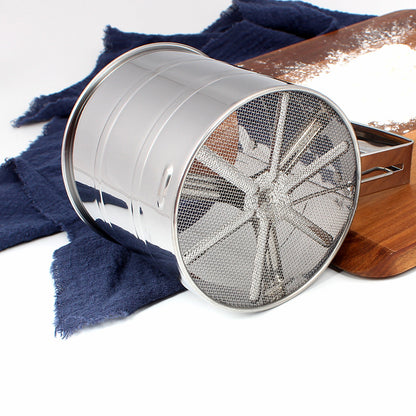 Semi-automatic Handheld Pressure Type Flour Sieve Stainless Steel Baking Tool