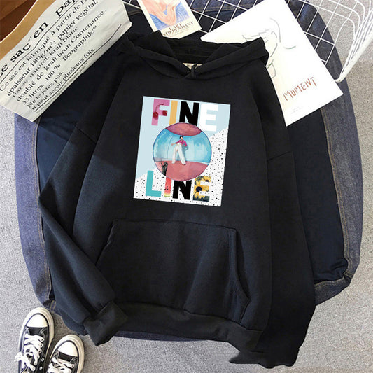 Women's Sweatshirt Street Clothing Letter Fun Print Hooded Pullover Sweater