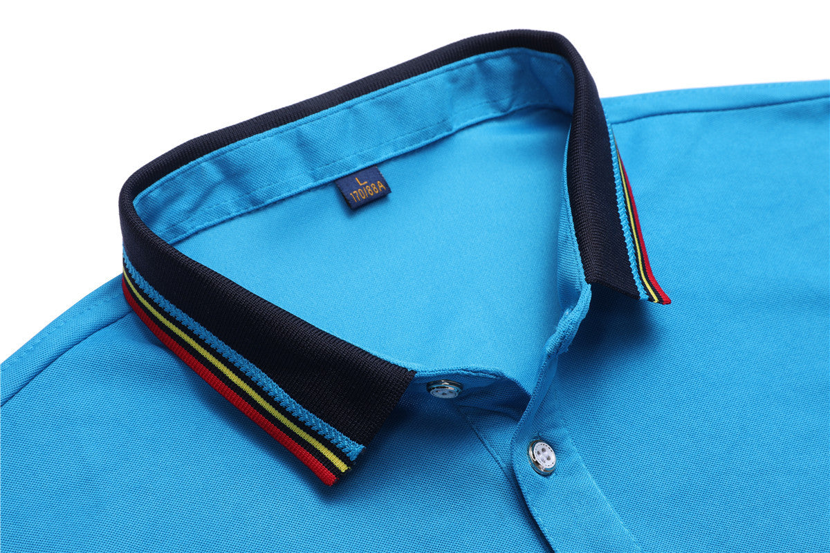 Rainbow Striped POLO Lapel Short Sleeve Men