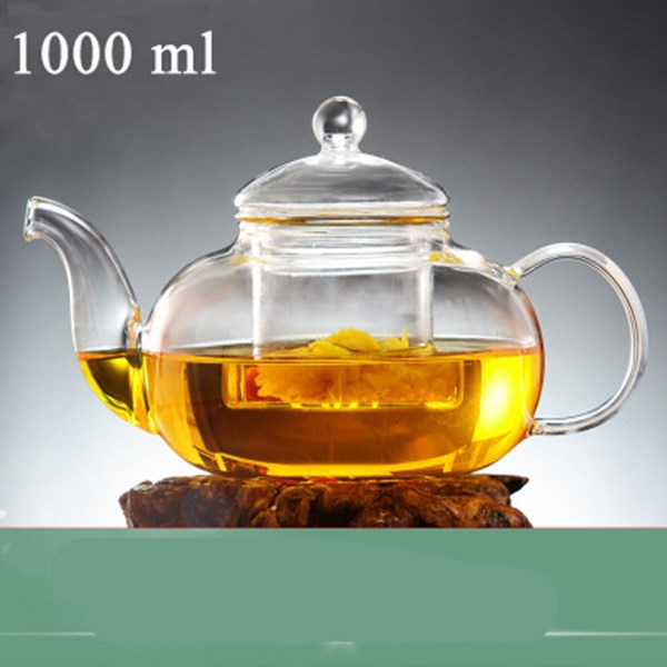 Thickened heat-resistant glass teapot set with filter