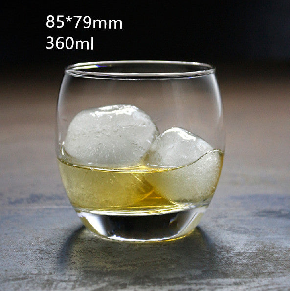 Whiskey transparent round glass wine glass