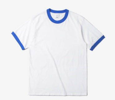 Spring and Summer Classic Contrast Color Stitching Simple Men's Short-Sleeved T-Shirt