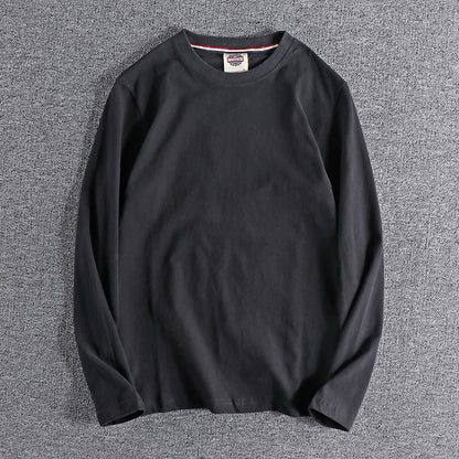 Solid-color Washed Pullover Base Shirt