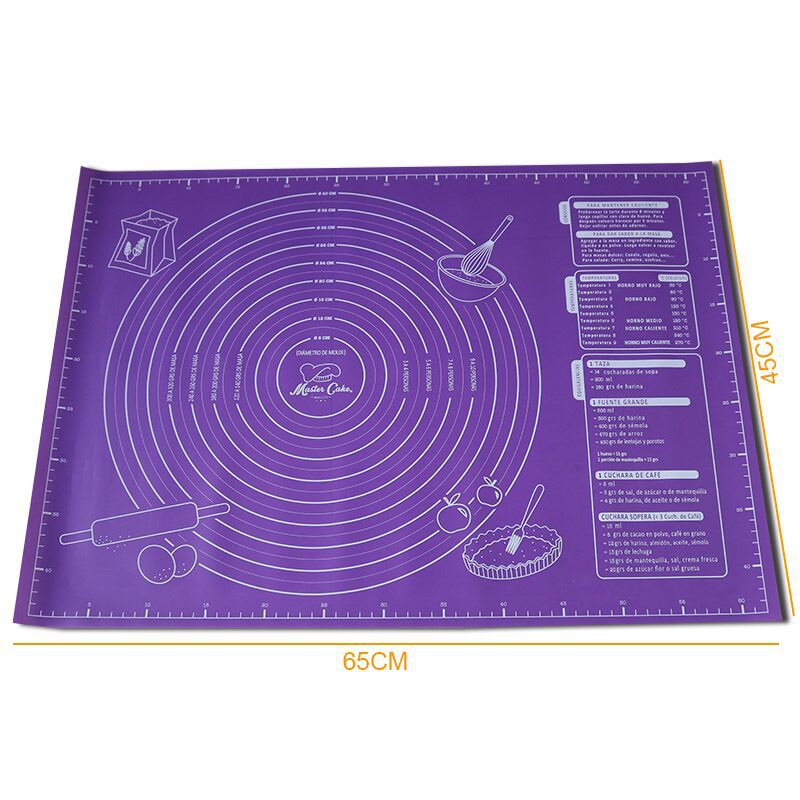 Silicone kneading pad with scale for baking