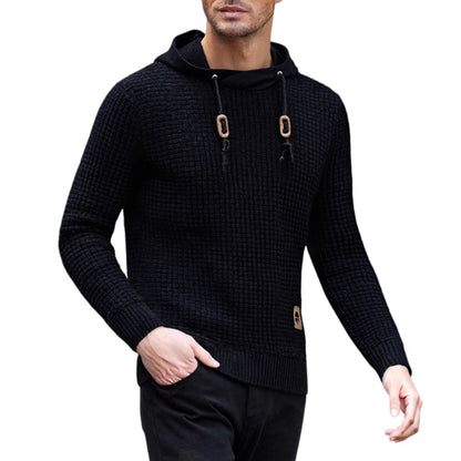 Mens Trendy Casual Knitted Pullover Hoodie