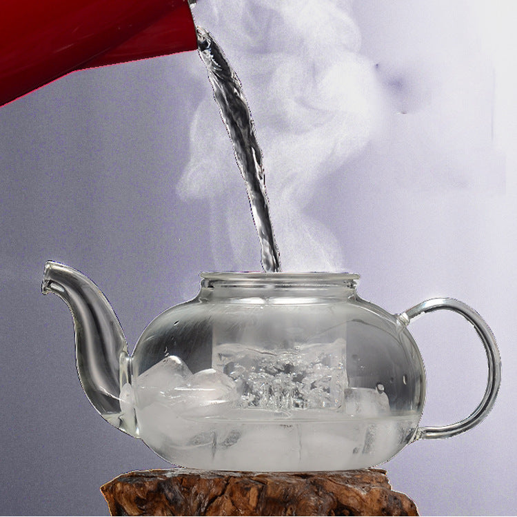 Thickened heat-resistant glass teapot set with filter