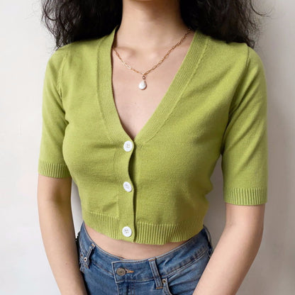 Thin short-sleeved sweater