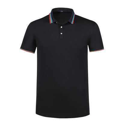 Rainbow Striped POLO Lapel Short Sleeve Men