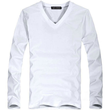 Men's Solid Color Slim T-Shirt Spring Autumn