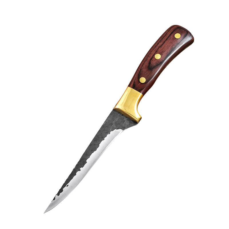 Copper Head Forged Boning Knife Hammer Pattern Slaughter