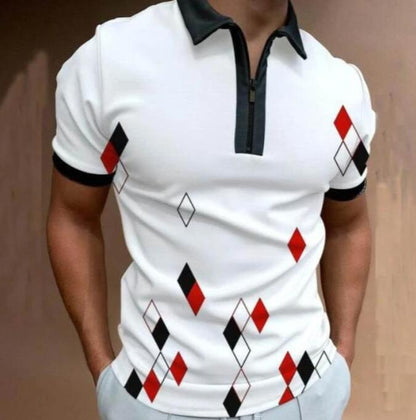 Men's T-Shirt Top With Zipper