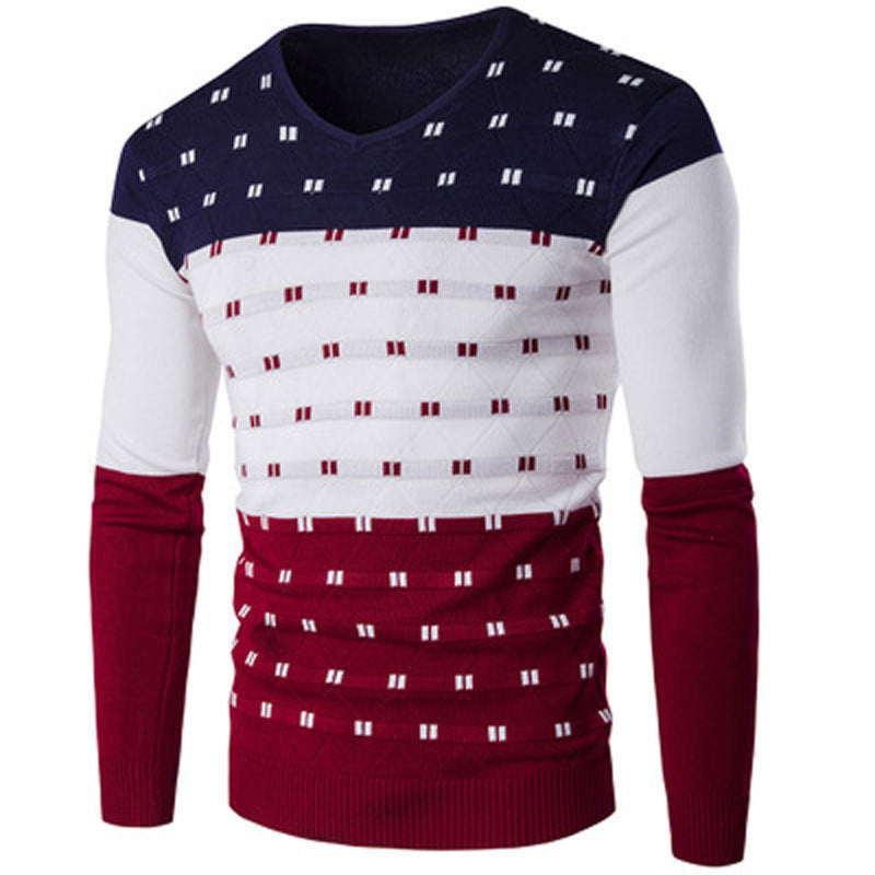 Men's color warm knit sweater