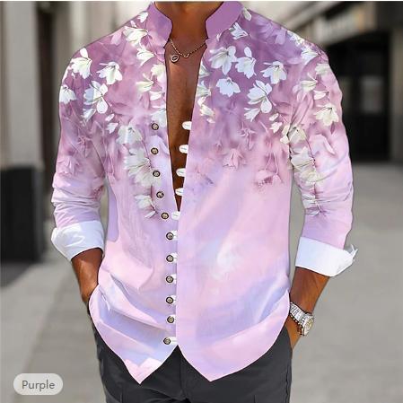 Mens Fashion 3D Printed Shirt Top