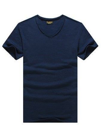 Lightweight Slim Slubby Cotton Thin Round Neck Solid T-shirt