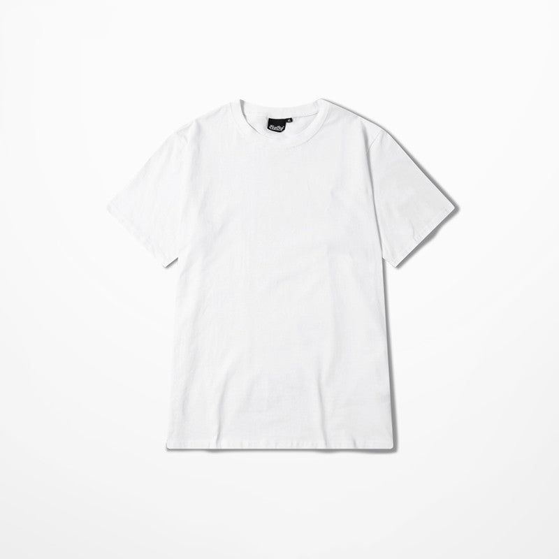 Simple Solid Color Base Shirt Half Sleeve Men And Women Couples
