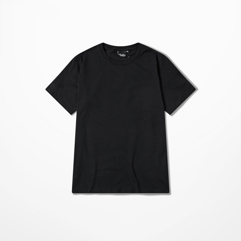 Simple Solid Color Base Shirt Half Sleeve Men And Women Couples