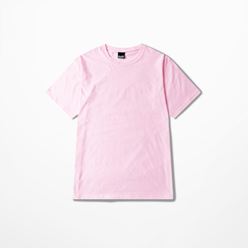 Simple Solid Color Base Shirt Half Sleeve Men And Women Couples