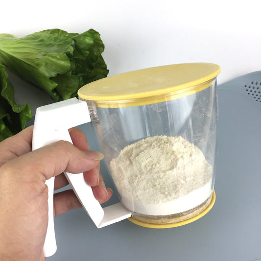 Baking Tools Plastic Manual Press Hand-Held Flour Sieve Icing Sugar Sieve