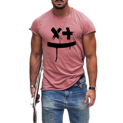 Men's Printed Short-Sleeved Pullover T-Shirt